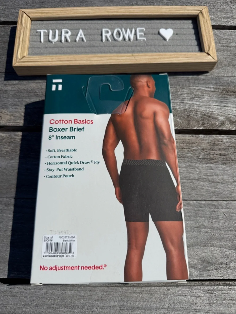 Tommy John‎ Cotton Basics Boxer Briefs 2 Pack Black White 8
